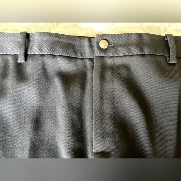 Ralph Lauren black 100% wool dress pants front zipper side pockets US 14 - Picture 2 of 15